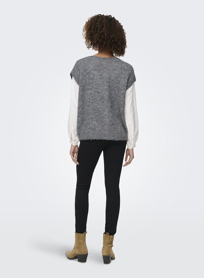 Only Gebreid Gilet ONLAZU 15357220 - Dark Grey Melange