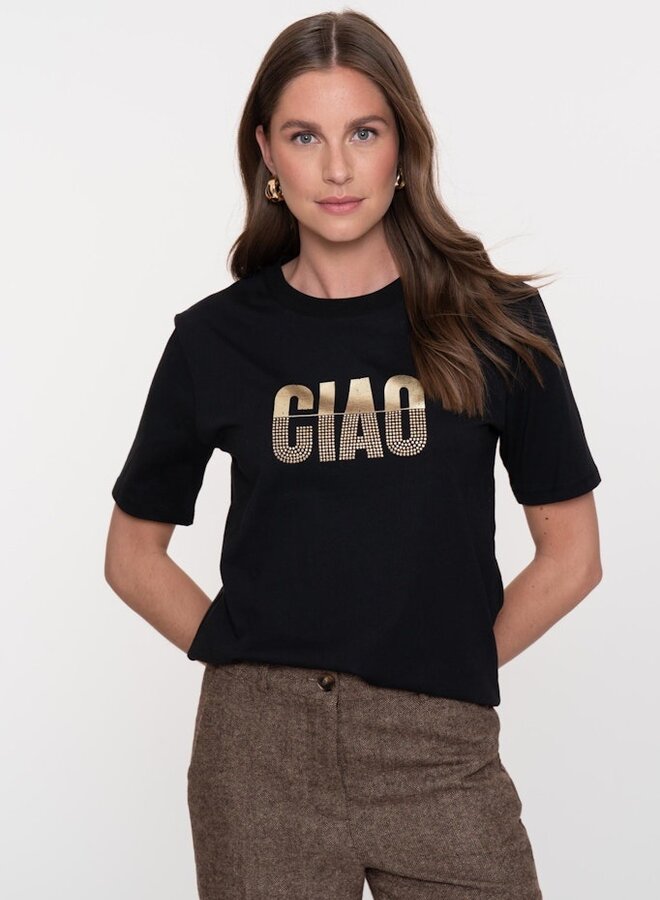 Geisha T-shirt CIAO 52838-41 - 999 Black/Brown