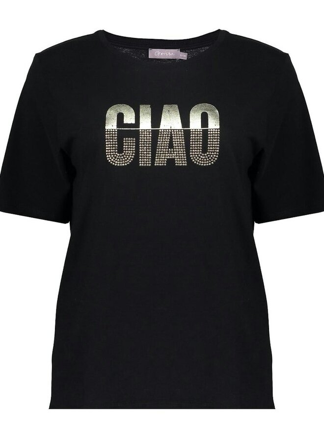 Geisha T-shirt CIAO 52838-41 - 999 Black/Brown