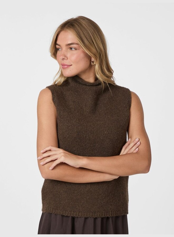 Neo Noir Gebreide Top 161753 Odelia - 205 Brown Melange