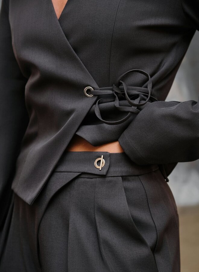 Neo Noir Blouse 166960 Simmi Eyelet Eyy - 104 Dark Grey