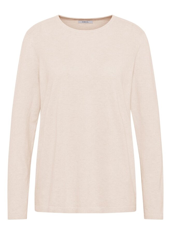 Cecil Trui NOS Basic Roundneck - 16835 Oat Milk Beige Melange