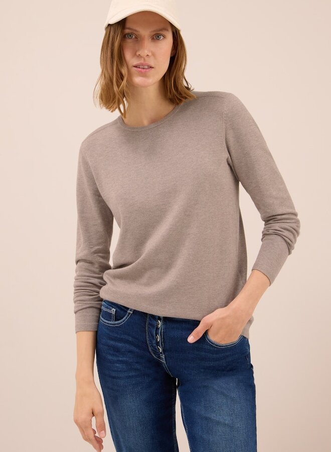 Cecil Trui NOS Basic Roundneck - 16836 Toffee Cream Melange