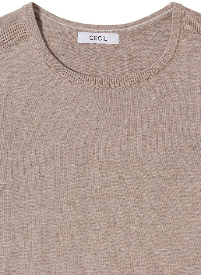 Cecil Trui NOS Basic Roundneck - 16836 Toffee Cream Melange