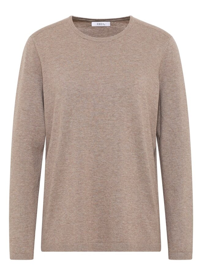 Cecil Trui NOS Basic Roundneck - 16836 Toffee Cream Melange