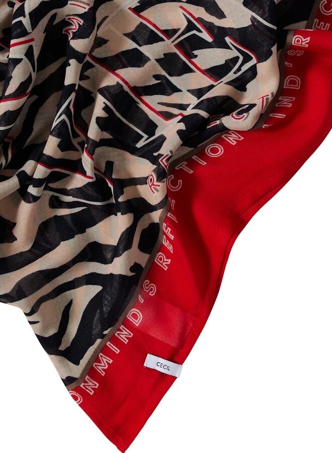 Cecil Sjaal Print Loop - 36953 Fiery Red