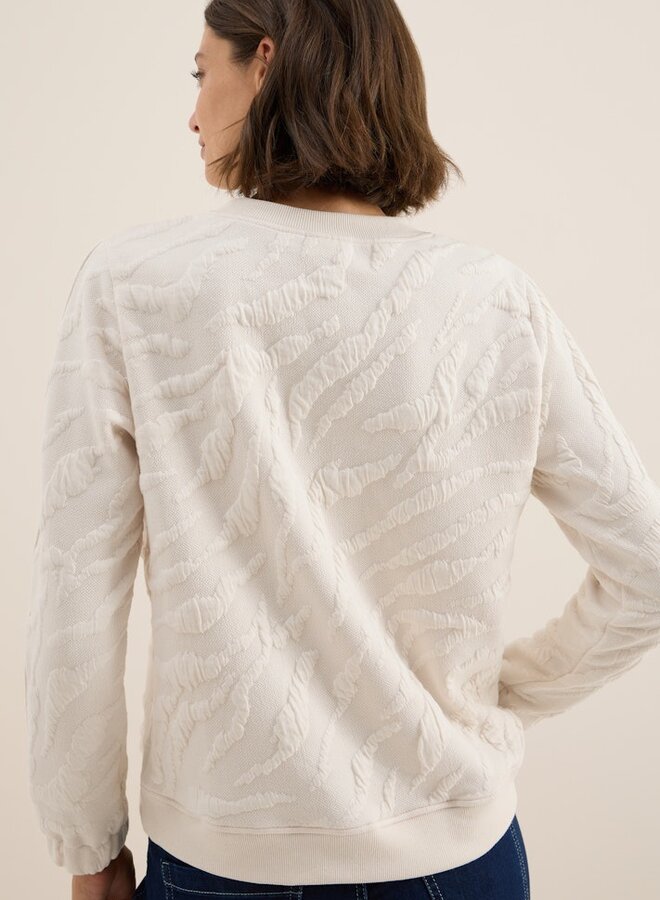 Cecil Sweater Zebra AOP - 16767 Light Beige