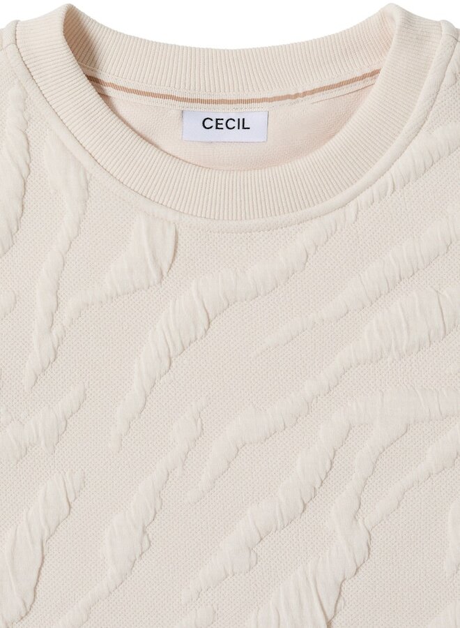 Cecil Sweater Zebra AOP - 16767 Light Beige