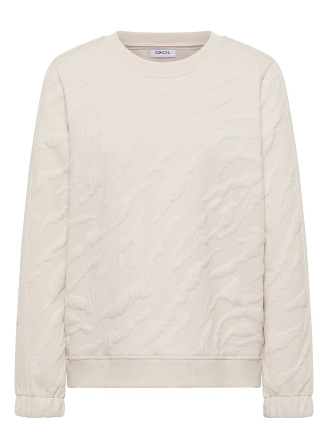Cecil Sweater Zebra AOP - 16767 Light Beige