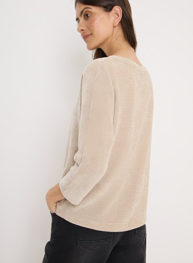 Cecil T-Shirt Cord Shape - 16983 Oat Milk Beige