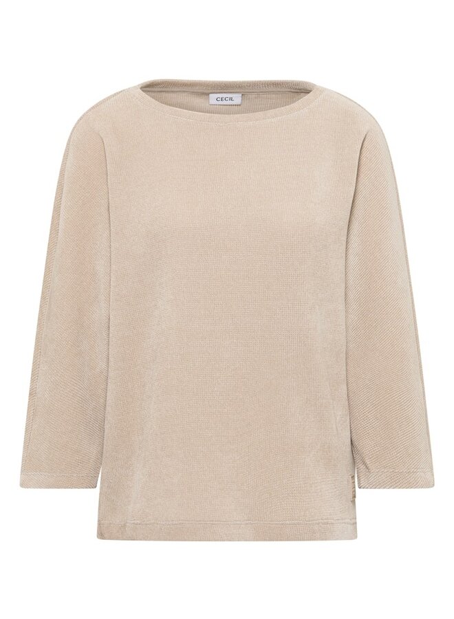 Cecil T-Shirt Cord Shape - 16983 Oat Milk Beige