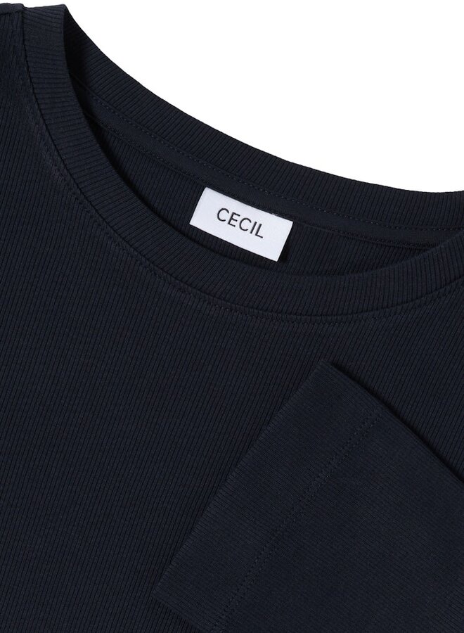 Cecil T-Shirt Rib 323887 - 16831 Urban Dark Blue