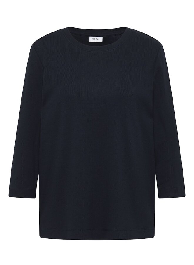 Cecil T-Shirt Rib 323887 - 16831 Urban Dark Blue