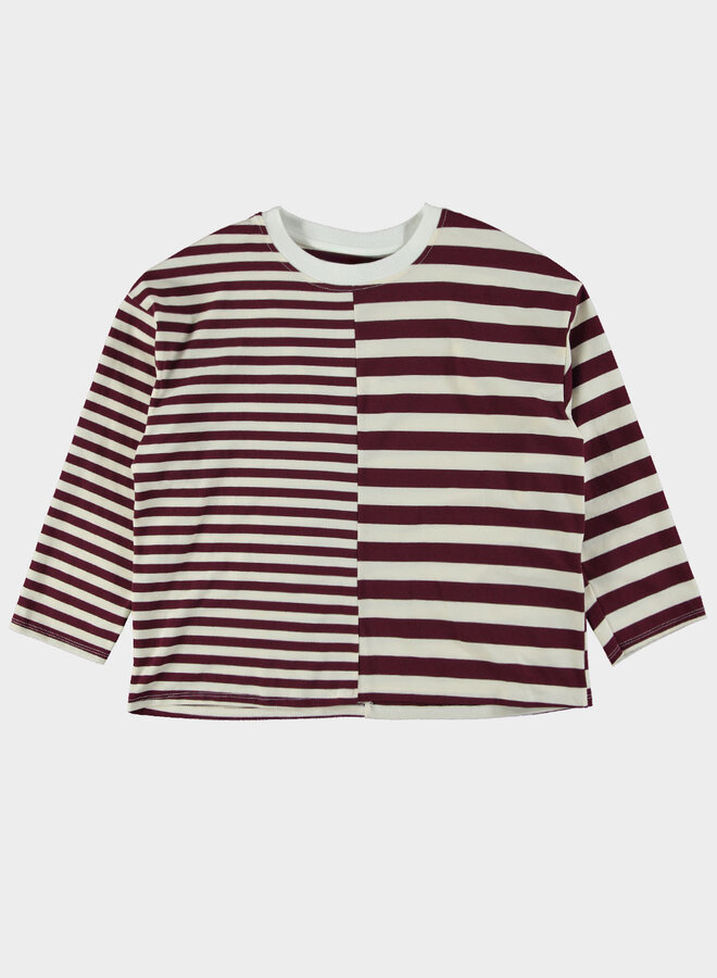 Turquoise By Daan 13423 Longsleeve Streep - Bordeaux