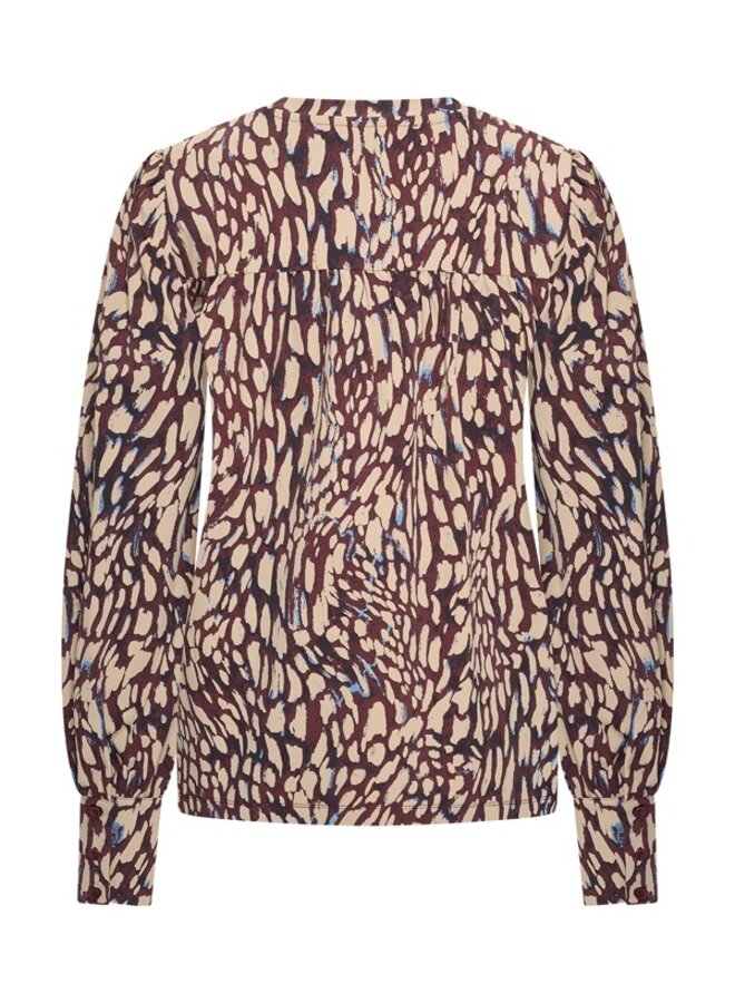 Mi Piace Blouse MP202651AEPT - Burgundy | Latte