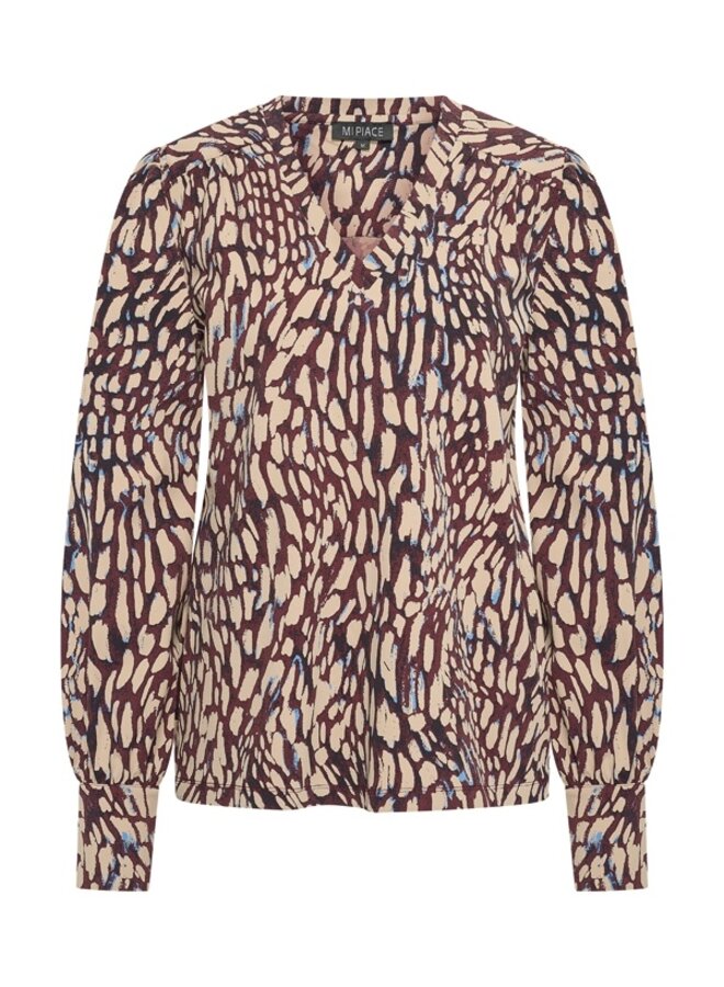 Mi Piace Blouse MP202651AEPT - Burgundy | Latte
