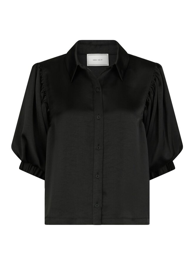 Neo Noir Top 167036 Etta Heavy Sateen Shirt - 100 Black