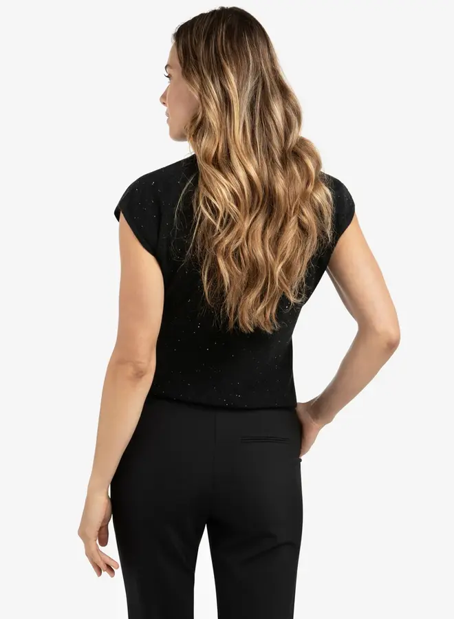 YAYA Mouwloze Glitter Trui 01-000534-511 - 00001 Black