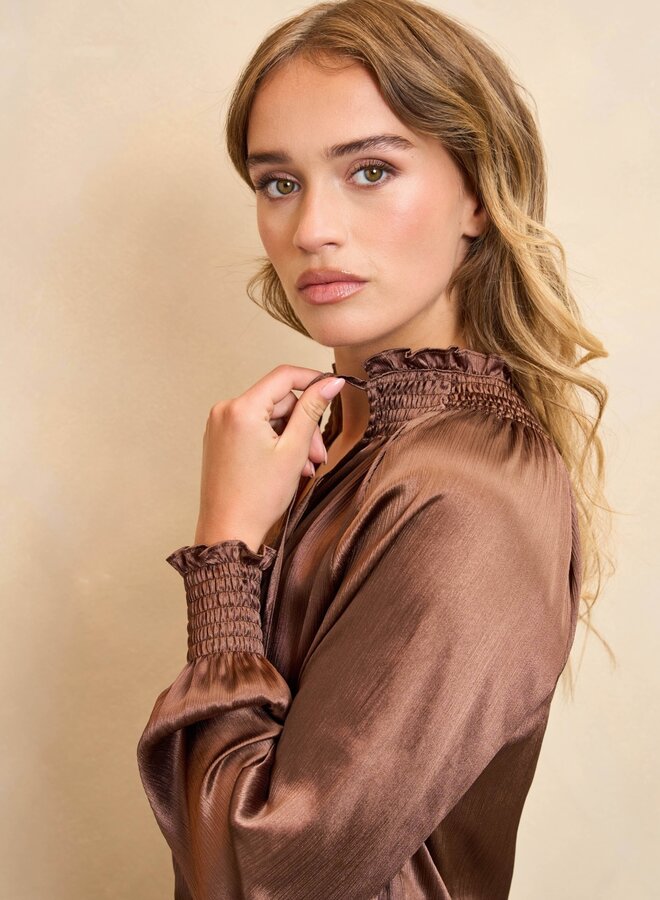 Lofty Manner Blouse QL07 - Blouse Tyra - 212 Dark Brown