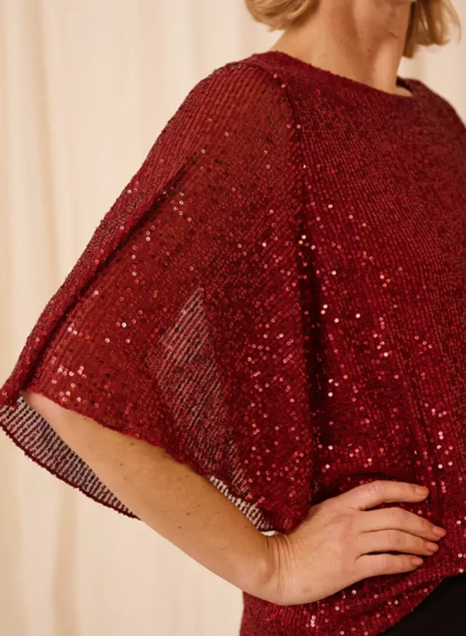 FOS Fashion Top 7643 Top Mariposa - 603 Beaujolais