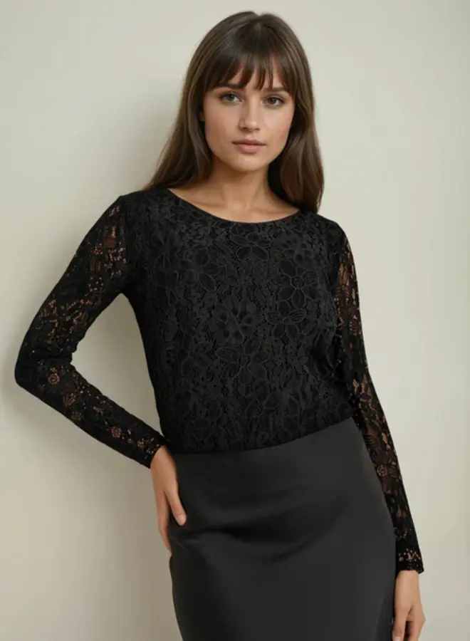 FOS Fashion Top 7644 Top Mona - 001 Zwart