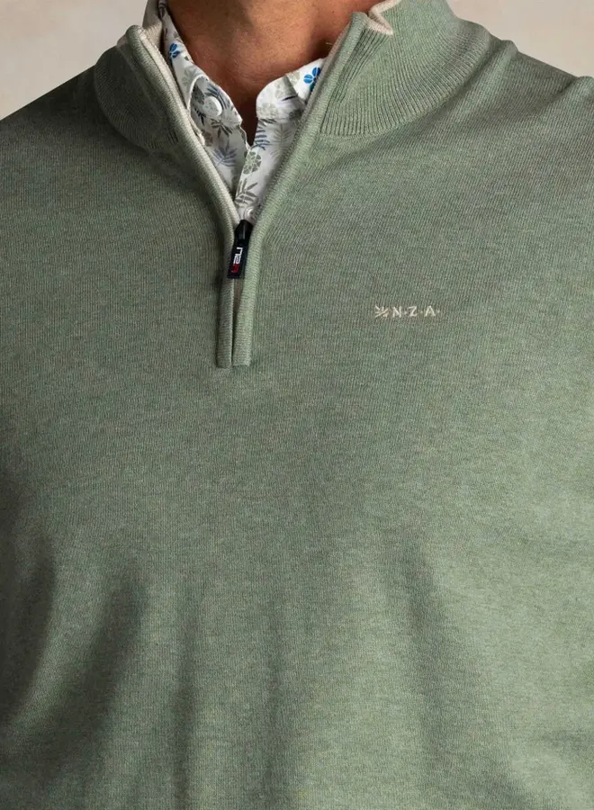 New Zealand Auckland Pullover Half Zip 25FN465 - 1781 City Army Melange