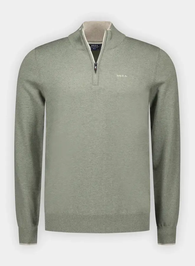 New Zealand Auckland Pullover Half Zip 25FN465 - 1781 City Army Melange