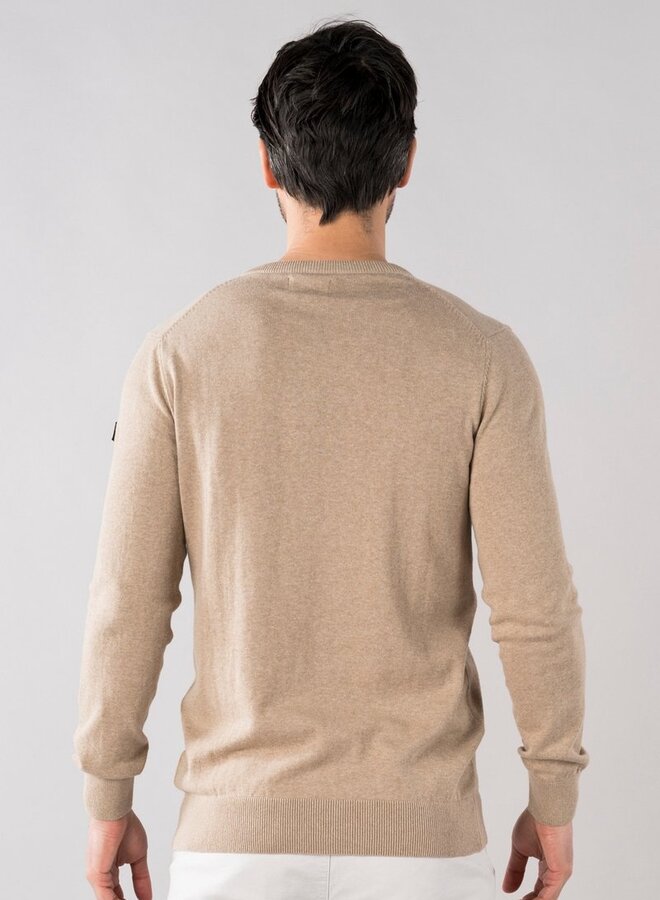Presly & Sun V-hals Trui Pullover PS-Al Knitted - Taupe