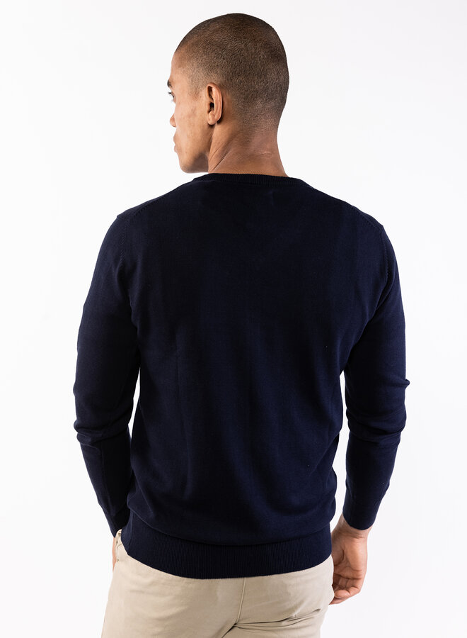 Presly & Sun V-hals Trui Pullover PS-Al Knitted - Navy