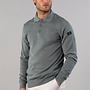 Presly & Sun Brad Long Sleeve Knitted Polo - Blue Grey