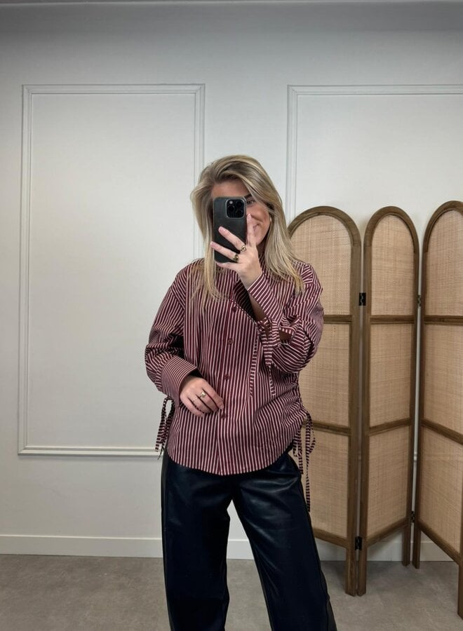 Blouse Gestreept 65755 - Rood