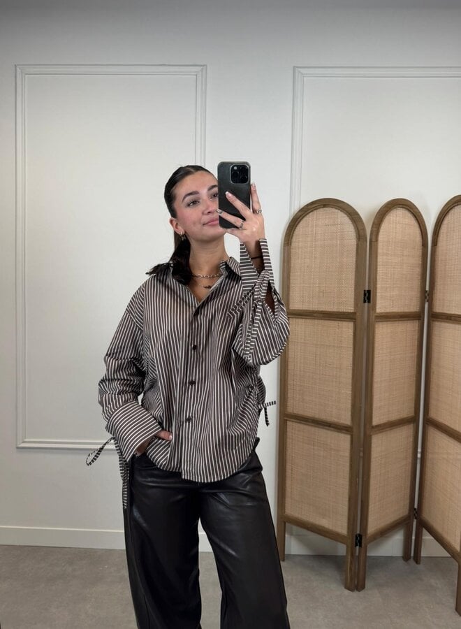 Ambika Blouse Gestreept 65755 - Bruin