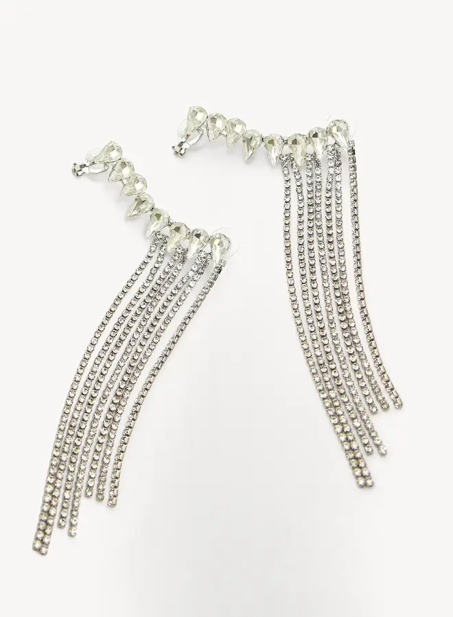 Oorbellen Met Strass - Silver