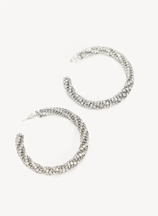 Oorbellen Met Strass - Silver