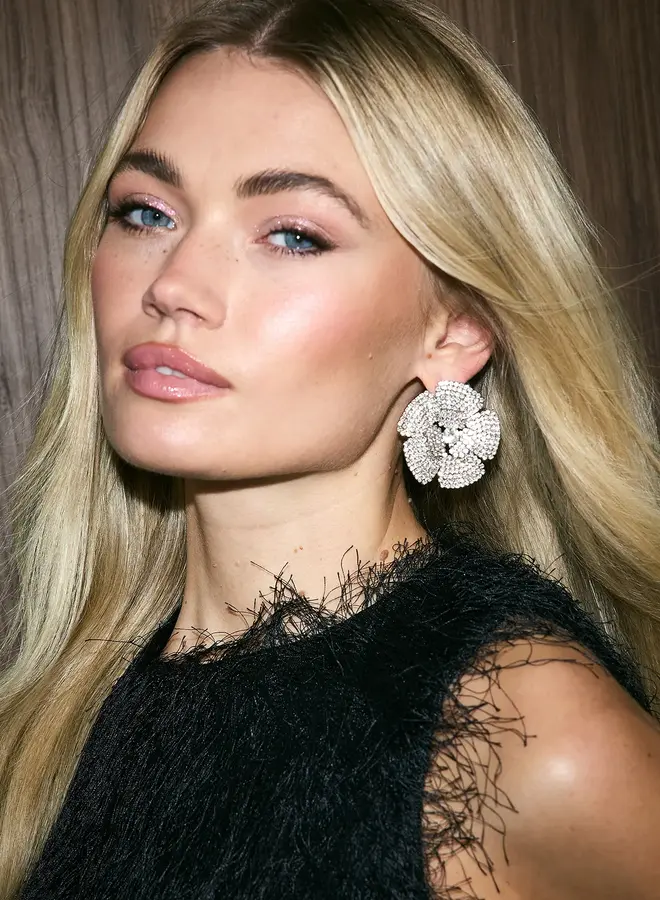 Greenfield Fashion Oorbellen Strass Stenen Glittering Grace - Silver