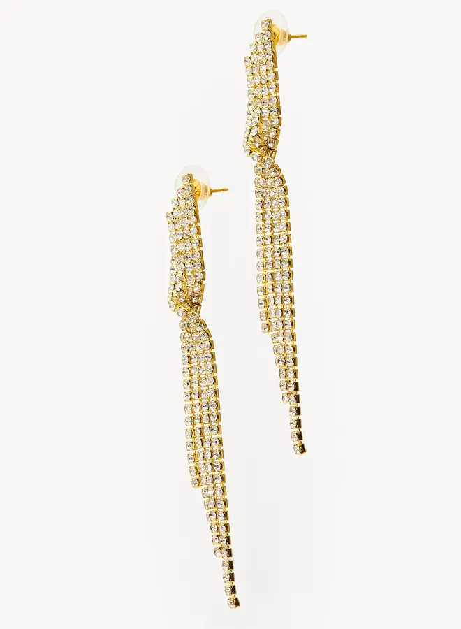 Oorbellen Strass Stenen - Sparkling Splendor - Gold