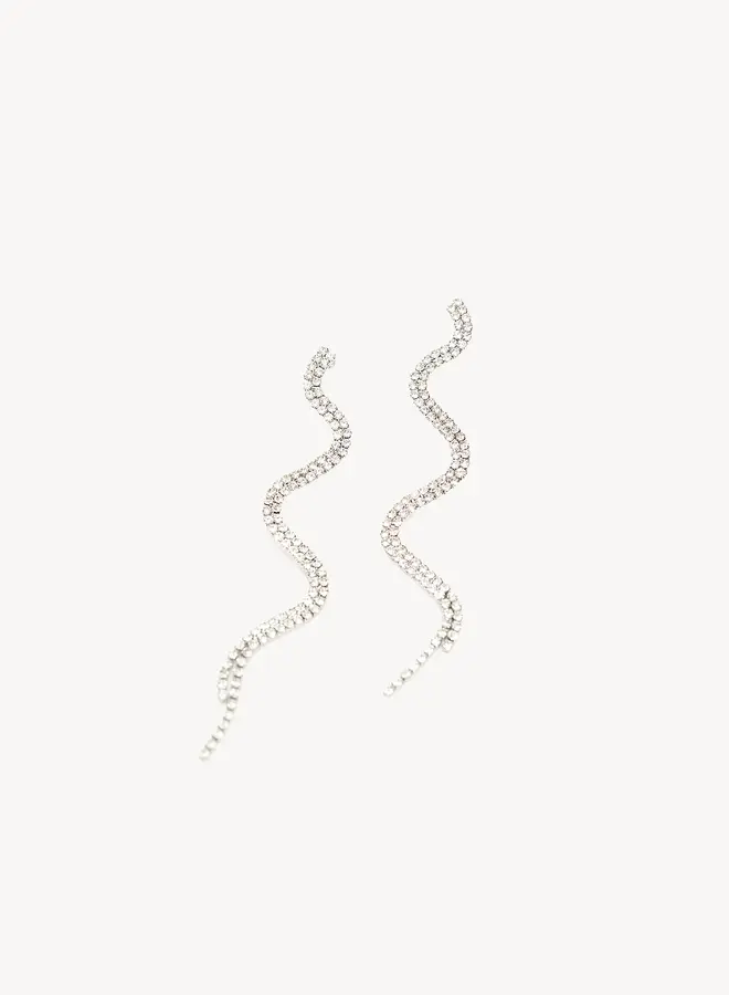 Loavies Oorbellen Strass Stenen - Silver Lining - Silver