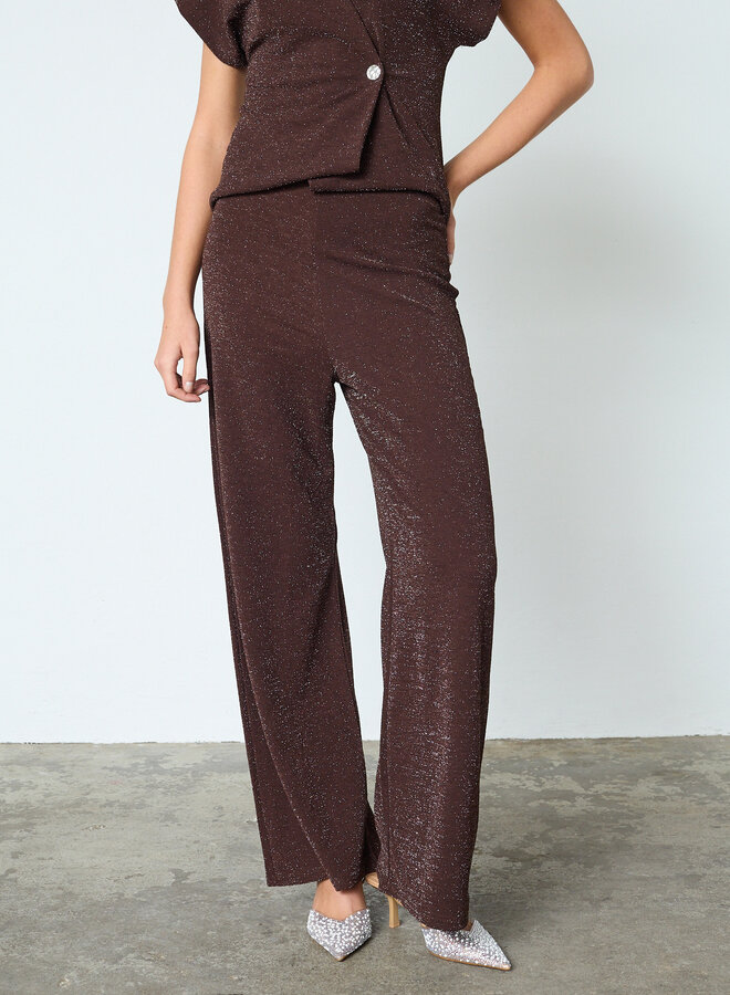 Gllitter Broek 11005 GLUT-PA5 - 201 Chocolate/Silver