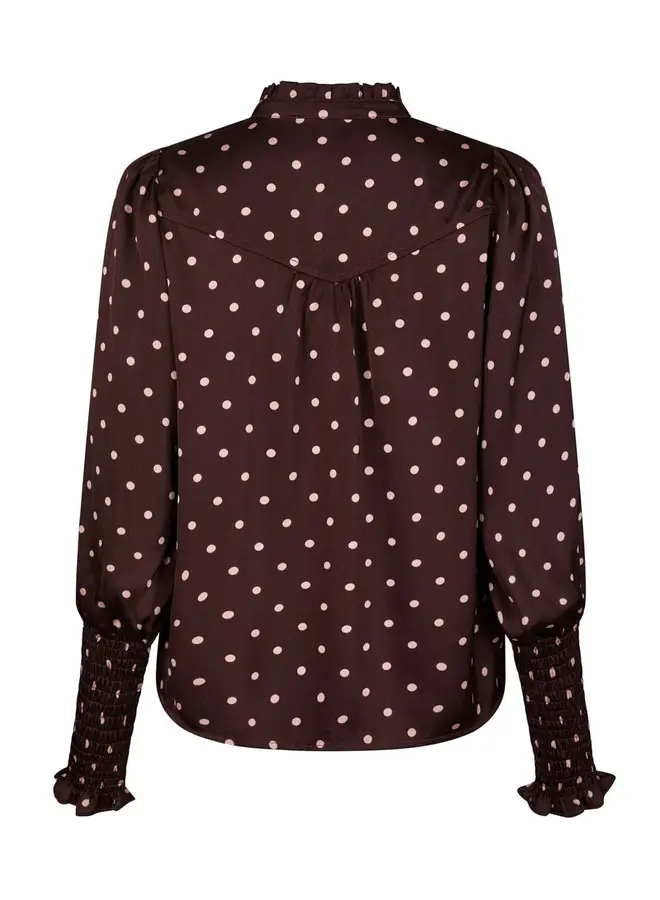 Neo Noir Blouse 167161 Camisa Dot - Burgundy