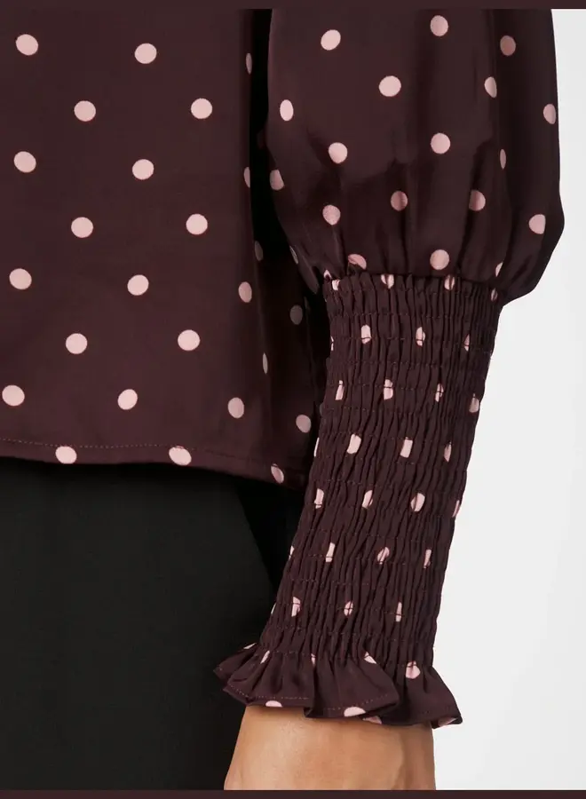 Neo Noir Blouse 167161 Camisa Dot - Burgundy