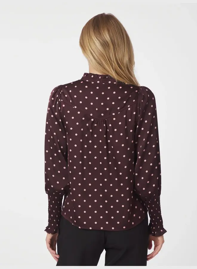 Neo Noir Blouse 167161 Camisa Dot - Burgundy