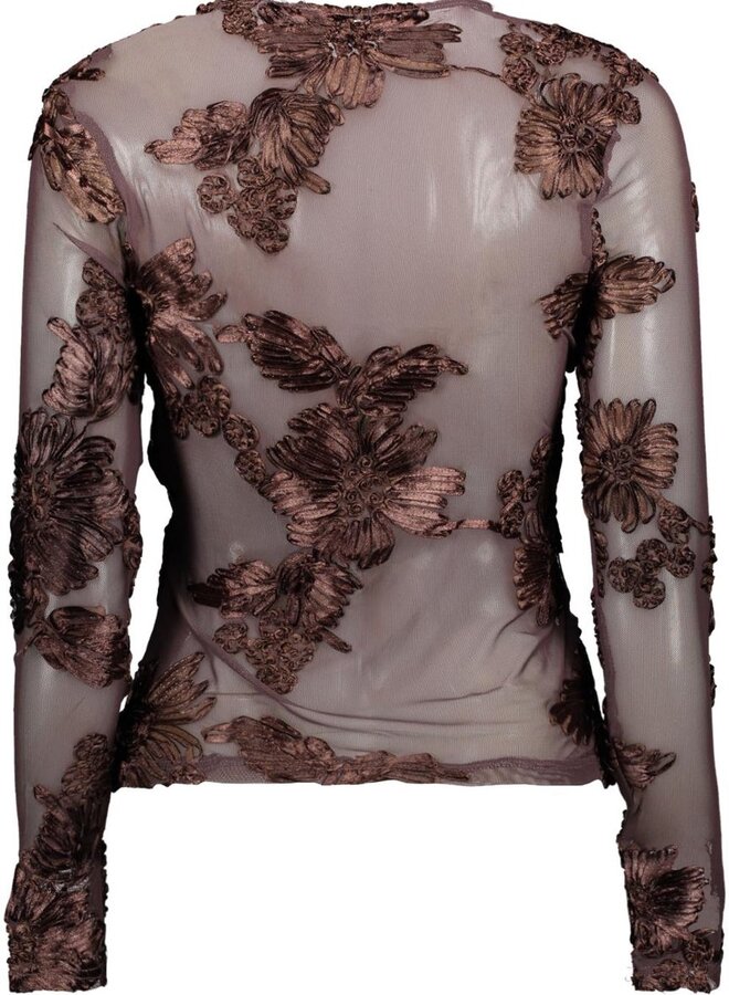 Sisters point Top Bloemdesign 19608 SIS-LS - 813 Brown/Brown