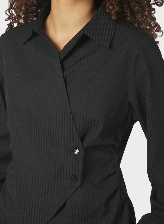 Neo Noir Gestreepte Blouse Fenli 167434 - 100 Black