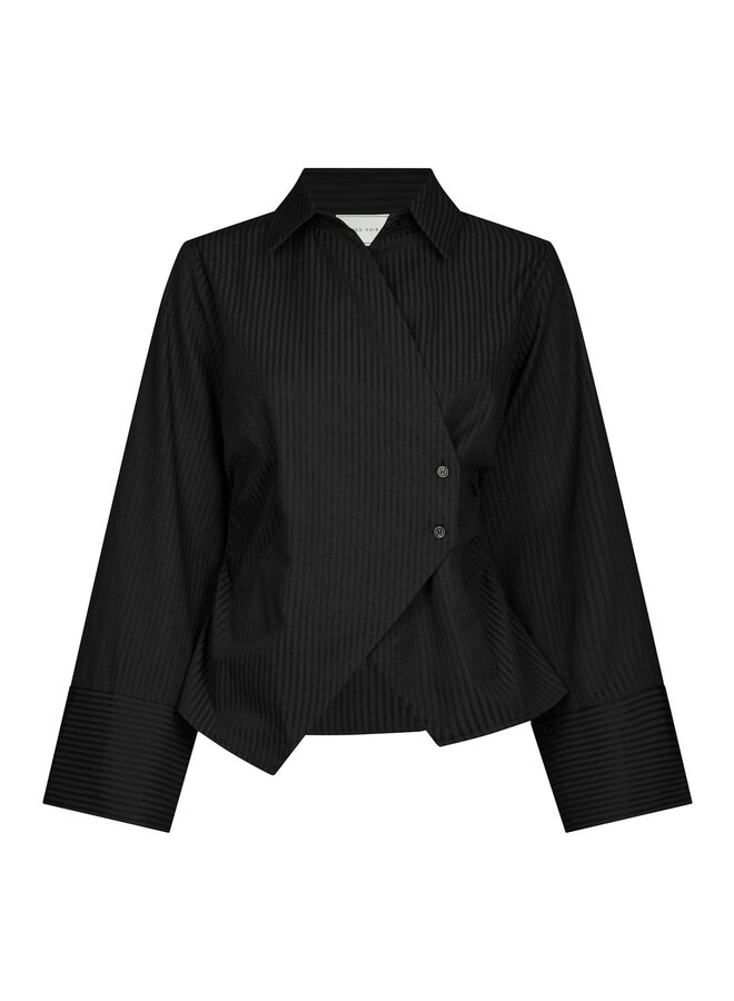 Neo Noir Gestreepte Blouse Fenli 167434 - 100 Black