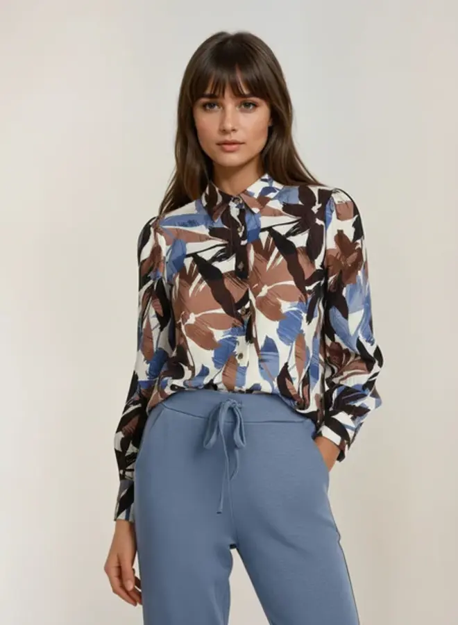 FOS Fashion Blouse Evita Bloemen 7652 - 420 Jeans