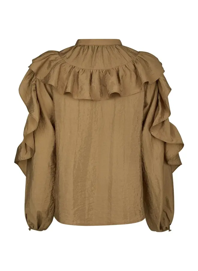 Neo Noir Blouse 167525 Nula Flounce Crisp - 125 Dark Sand