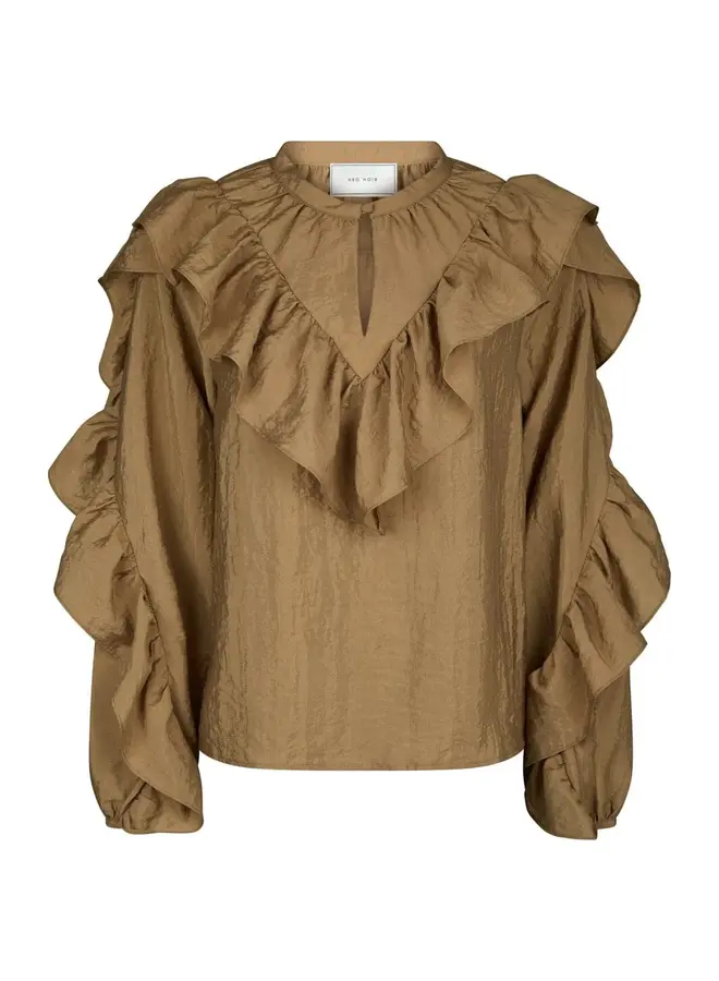 Neo Noir Blouse 167525 Nula Flounce Crisp - 125 Dark Sand