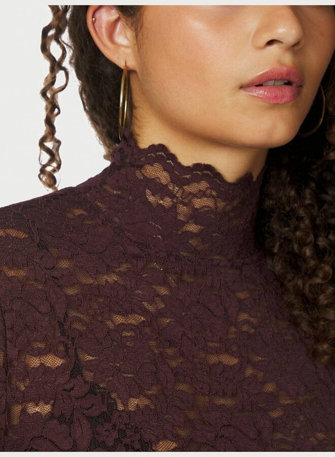 Neo Noir Laceflower Blouse 161473 Liza - 174 Burgundy