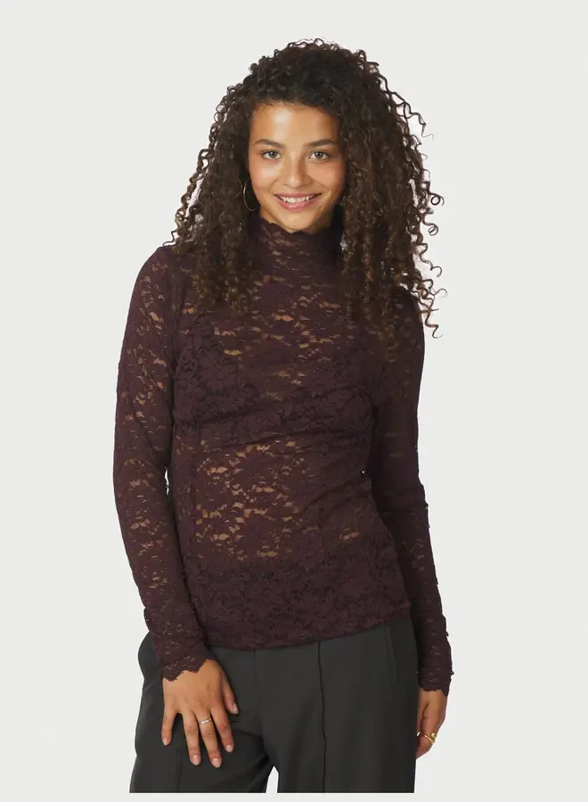 Neo Noir Laceflower Blouse 161473 Liza - 174 Burgundy