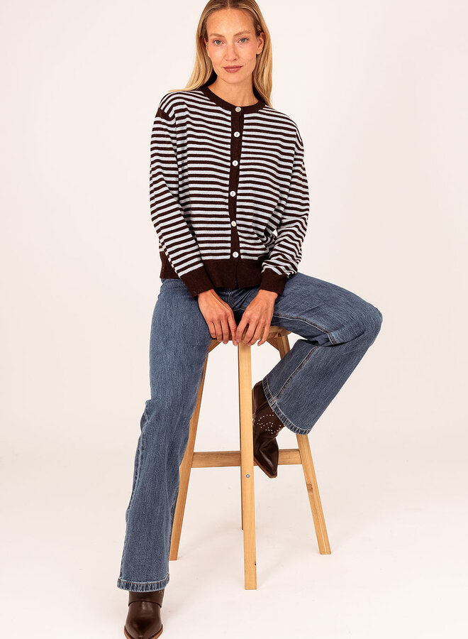 Gestreept Vestje KA9034 - Bruin Jeans